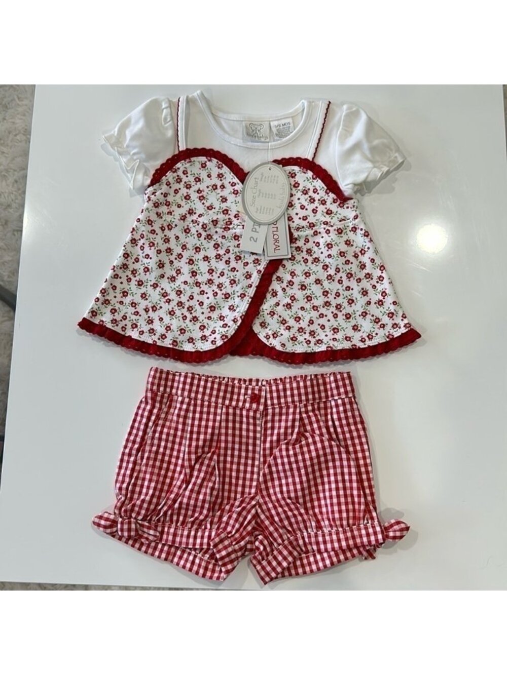 Floral & plaid matching set